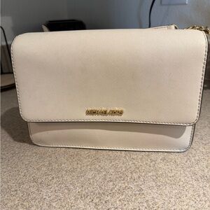 MICHAEL KORS Cream Ivory Crossbody Bag with Gold Hardware